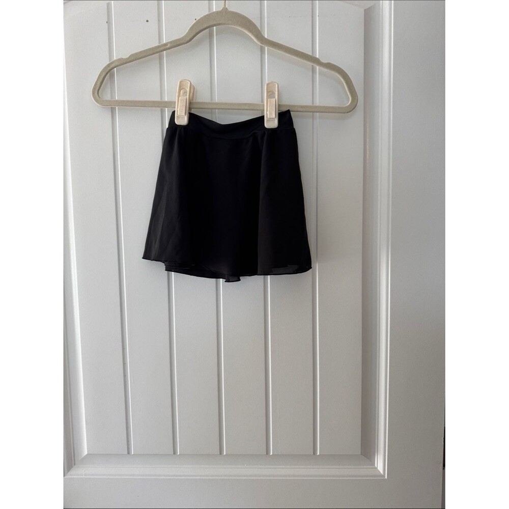 Girls' Black Dance Skirt with Elastic Waist